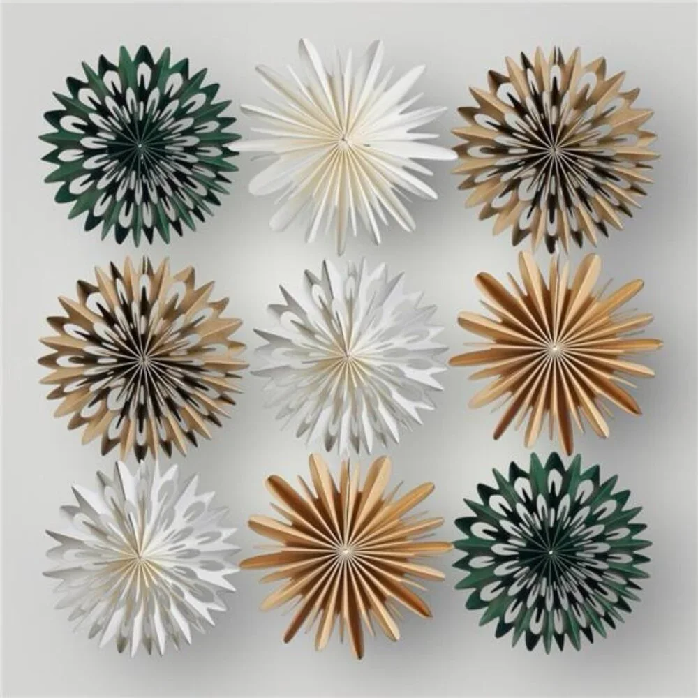 NEW West Elm 9 Piece Boho Pointed Star Christmas Tree Ornaments Set Boho - 3